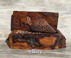 (8.5L) Ironwood Eagle Domino Set Hand-Carved by Sonoran Artist(New)