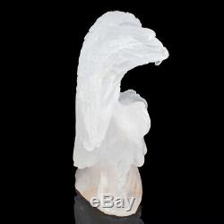 8 in Natural Quartz Rock hand Carved Crystal Eagle sculpture, Collectibles
