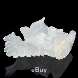 8 in Natural Quartz Rock hand Carved Crystal Eagle sculpture, Collectibles
