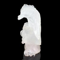 8 in Natural Quartz Rock hand Carved crystal Eagle sculpture, Crystal Healing