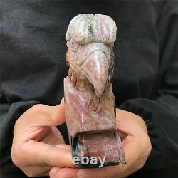 820g Natural stone hand-carved eagle skull collection