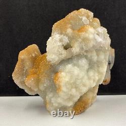 853g Natural crystal mineral specimen, sphalerite, hand-carved eagle, collection