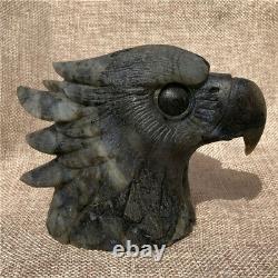 860g Natural labradorite eagle head Quartz hand carved crystal skull Healing