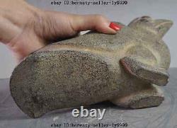 8Antiques chinese hongshan culture old jade hand-carved Eagle Bird beast statue