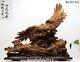 90 Cm Indonesia Agarwood Chinese Tiercel Eagle Hawk Great Wall Pine Tree Statue