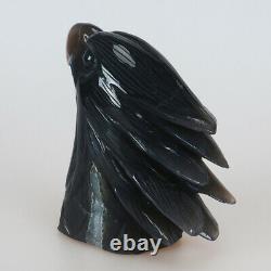 946g 4.8 Natural Geode Agate Quartz Crystal Hand Carved Eagle Head Carving