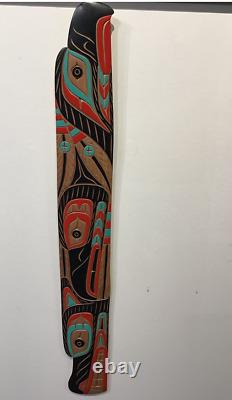 ALBERT JOSEPH Eagle Salmon Grizzly Bear Hand Carved Cedar Squamish Authentic