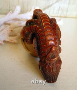 ANTIQUE Hand Carved Eagle Talon MEERSCHAUM Smoking Pipe