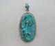 Amazing Handcarved Eagle Catcher Turquoise Cabochon. 925 Sterling Silver Pendant
