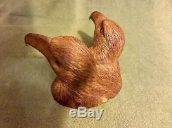 American Bald Eagle(together forever) Hand Carved From Mahogany Wood. Excellent