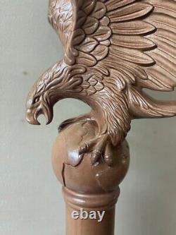 American Eagle Hand Carved Eagle Head Handle Wooden Walking Stick Unique Cane GF