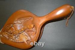American Eagle Hand carved Wood Fireplace Bellows Claws Arrows Finest seen LOOK