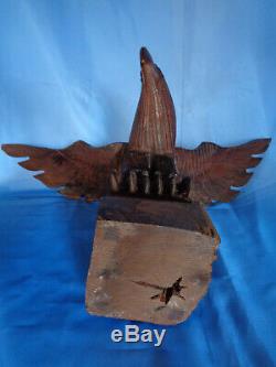 American Eagle Vintage Beautiful Quality Hand Carved Iron Wood Standing 16.3/4