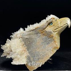 An Eagle Carved By Hand. Natural Crystal Clusters. Quartz Mineral Specimens. Gift