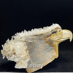 An Eagle Carved By Hand. Natural Crystal Clusters. Quartz Mineral Specimens. Gift