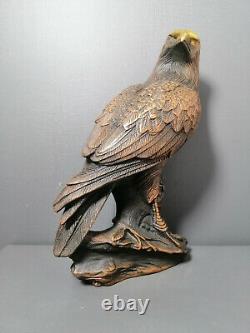Ancient Chinese Handmade Pure Copper Eagle Statue Ornament