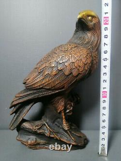 Ancient Chinese Handmade Pure Copper Eagle Statue Ornament