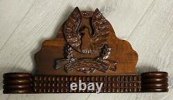Antique Architectural Salvage Wooden Eagle Pediment Hand Carved