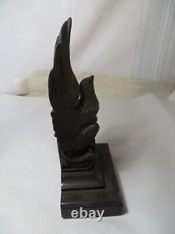 Antique Black Forest Hand Carved Eagle Bookend/sculpture