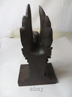 Antique Black Forest Hand Carved Eagle Bookend/sculpture