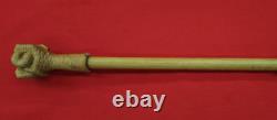 Antique Cane Hand Carved Wood, Snake in Eagle Claws Walking Stick
