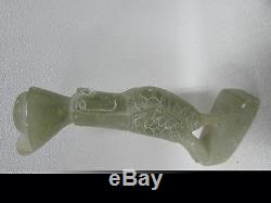 Antique Carved Chinese Jade Bird Eagle Figurine Old Hand Carved Icon Amulet