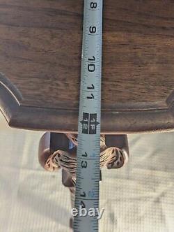 Antique Eagle Table Hand Carved Accent Parlor 3 Leg Dark Wood Walnut Spindle