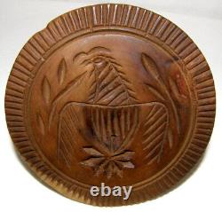 Antique Eagle Wood Butter Press Mold Original Hand Carved Piece