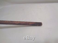 Antique Folk Art Hand Carved Wood Walking Stick Eagle Bird with Fish 35 in