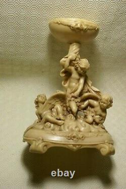 Antique Hand Carved With Angels Scenes Unusual Quirky in the Claws of an Eagle
