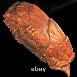 Antique Hand Carved Wood Americana CIVIL War Era Two Eagles Save The Union