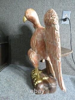 Antique Hand carved figural Eagle Lectern