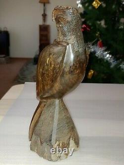 Antique Mexican Ironwood Hand Carved Statue Figurine Eagle Office Home Art Decor