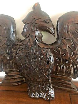 Antique Plaque Hand Carved Eagle 26 Wide