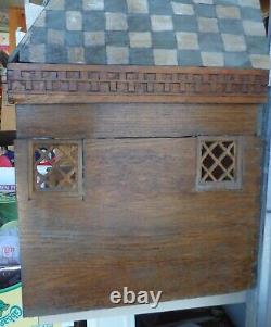 Antique Vintage Hand Made Dollhouse w Wonderful Detail & Hand Carved Eagle P3819