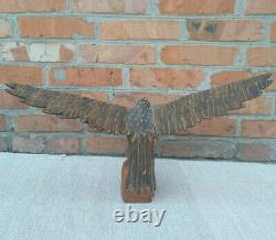 Antique Vintage Wooden Hand Carved Hawk Eagle HandMade
