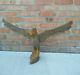 Antique Vintage Wooden Hand Carved Hawk Eagle Handmade Eagle With A Fox