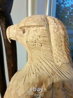 Antique Vintage Wooden Hand Carved Very Large Eagle vintage bird carving