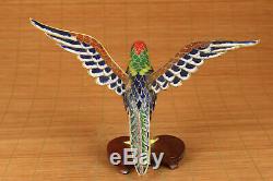 Antique collection cloisonne hand painting eagle statue figue netsuke decoration