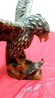 Antique wooden eagle hand carved in WESTERN UKRAINE UNDER USSR