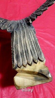 Antique wooden eagle hand carved in WESTERN UKRAINE UNDER USSR
