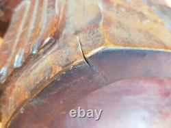 Art Home Decor 14.1 Large Wooden Eagle Statue Hand Carved Sculpture Figurine