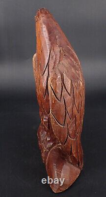 Arts and Crafts Hand Carved Wood Standing Eagle Figure