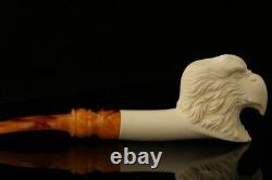 Autograph Series Eagle Hand Carved Block Meerschaum Pipe with case 12604