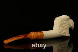 Autograph Series Eagle Hand Carved Block Meerschaum Pipe with case 12604