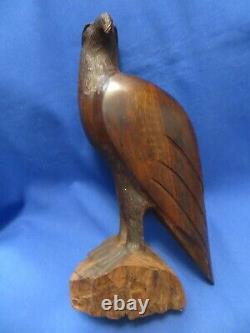 Awesome Large Kino Bay Mexico Iron Wood Hand Carved Polished Eagle 12