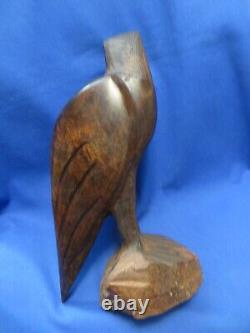 Awesome Large Kino Bay Mexico Iron Wood Hand Carved Polished Eagle 12