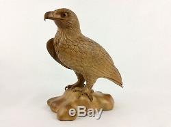 Bald Eagle Hand Carved From Mahogany Wood With Excellent Details As You See