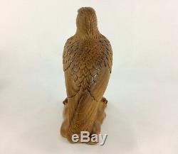 Bald Eagle Hand Carved From Mahogany Wood With Excellent Details As You See