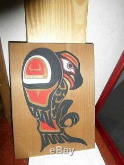 Batchewana First Nations of Ojibways/Haida Hand Carved Cedar Eagle carving
